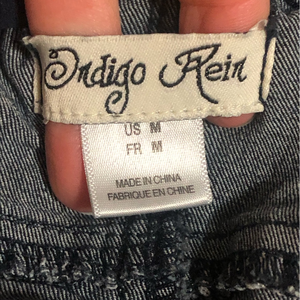 2/$20 Indigo Rein Maternity Denim Shorts Dark Wash Cuffed Full Belly Panel Sz M - Picture 9 of 12